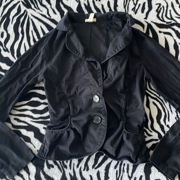 Vintage vtg vixen black blazer jacket long sleeve button down collar size small - Picture 2 of 8